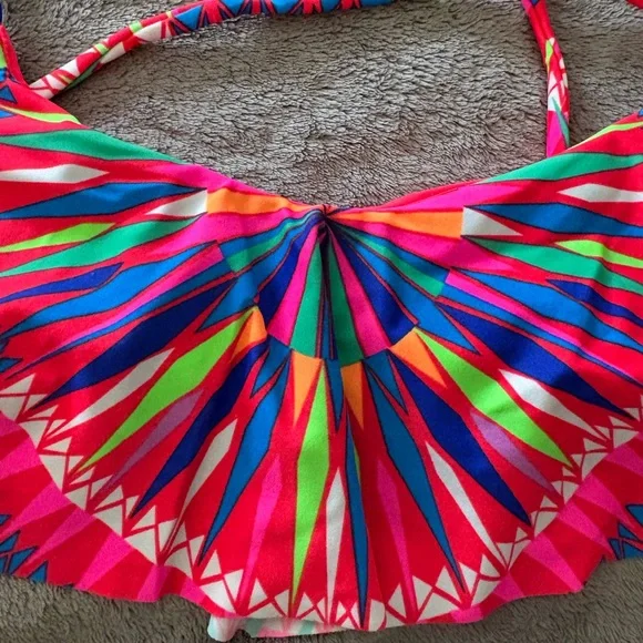 MARA HOFFMAN Colorful Geometric Bikini Top